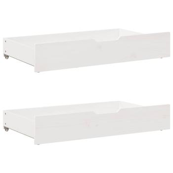 ARDEBO.de - Tagesbett mit Schubladen Weiß 90x200 cm Kiefernholz