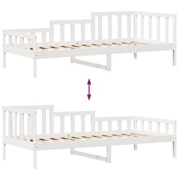 Tagesbett mit Schubladen Weiß 90x200 cm Kiefernholz