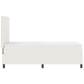 LED Boxspringbett Creme und Weiß 80 x 200 cm Cordstoff