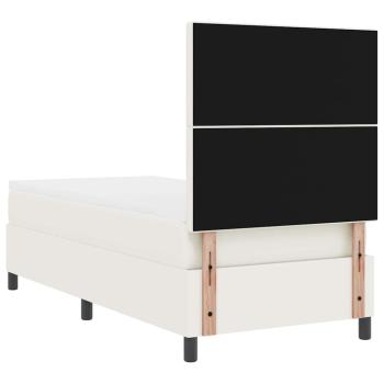 LED Boxspringbett Creme und Weiß 80 x 200 cm Cordstoff