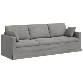 Sofa 2 pcs Hellgrau 228 x 78 x 80 cm Samt