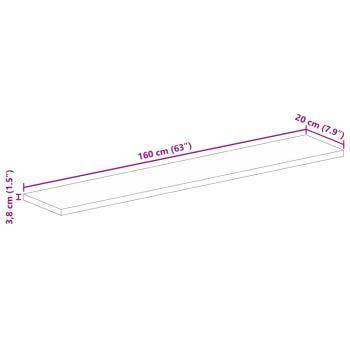 Tischplatte 160x20x3,8 cm Rechteckig Raues Massivholz Mango