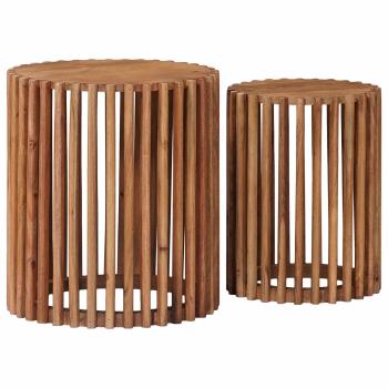 Beistelltisch-Set mit Speicher mit Tür Braun 40 x 40 x 45 cm