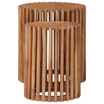 Beistelltisch-Set mit Speicher mit Tür Braun 40 x 40 x 45 cm