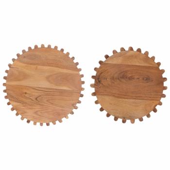 Beistelltisch-Set mit Speicher mit Tür Braun 40 x 40 x 45 cm