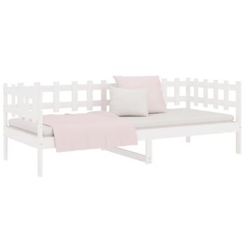 Tagesbett ohne Matratze Weiß 90x190 cm Massivholz Kiefer