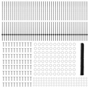 Zaun mit Pfosten Grau 1,4 x 100 m Stahl und PVC