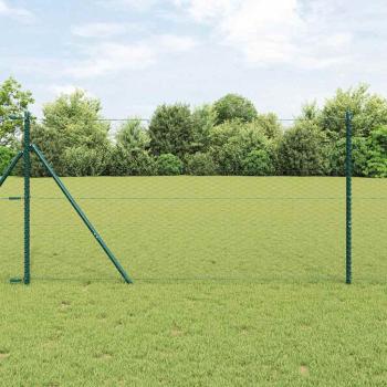 ARDEBO.de - Zaunpfosten Grau 100 x 1,4 m (36 mm Maschenweite) Stahl und PVC