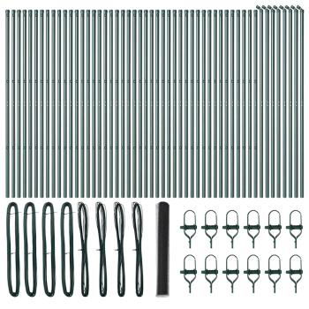 Zaunpfosten Grau 100 x 1,4 m (36 mm Maschenweite) Stahl und PVC