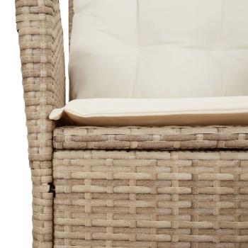 3-tlg. Bistro-Set mit Kissen Beige Poly Rattan