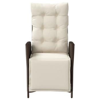 3-tlg. Bistro-Set mit Kissen Braun Poly Rattan