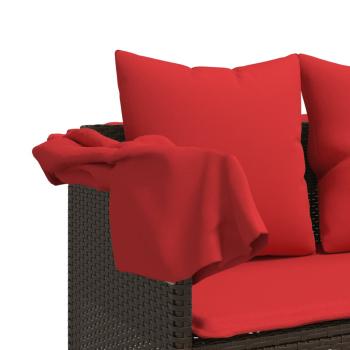 Sonnenliege mit Kissen Braun Poly Rattan