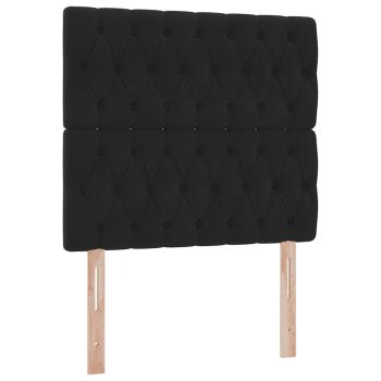 Aufbewahrungsbett mit Matratze Schwarz 100 x 200 cm Samt