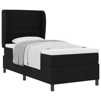 ARDEBO.de - Boxspringbett mit Matratze Schwarz 90 x 190 cm Stoff