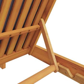 Sonnenliege mit Kissen Dunkelgrau Massivholz Akazie