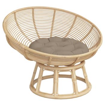 Kissen Rund Taupe Ø 60 x 11 cm Oxford-Gewebe