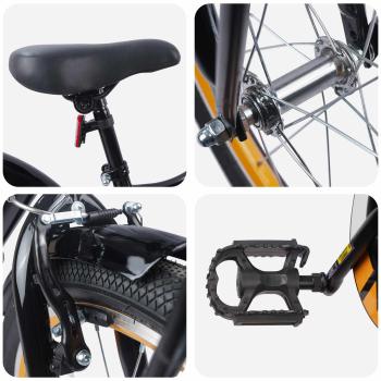 Kinderfahrrad 18 Zoll für 5-7 Jahre alt Orange Schwarz