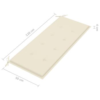 Gartenbank mit Auflage 120 cm Massivholz Akazie