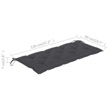 Gartenbank mit Auflage 120 cm Massivholz Akazie