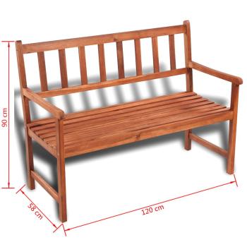 ARDEBO.de - Gartenbank 120 cm Massivholz Akazie