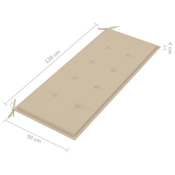 Gartenbank mit Auflage 120 cm Massivholz Akazie