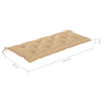 Gartenbank mit Auflage 120 cm Massivholz Akazie