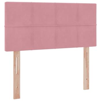 ARDEBO.de - Aufbewahrungsbett mit Matratze Rosa 100 x 200 cm Samt
