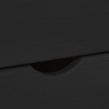 Rollschrank Mit Rad Schwarz 34 x 39 x 56 cm Massivholz Kiefer