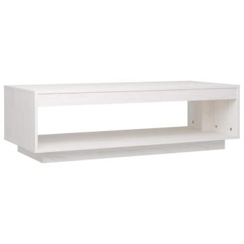 Couchtisch Weiß 110x50x33,5 cm Massivholz Kiefer