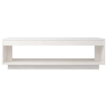 Couchtisch Weiß 110x50x33,5 cm Massivholz Kiefer