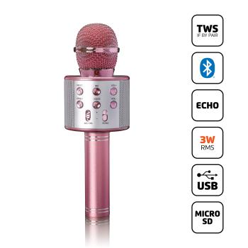 ARDEBO.de - Karaoke-Mikrofon mit Bluetooth-Lautsprecher, USB- und Micro SD-Player