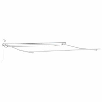 Markisenrahmen mit LED-Lichtleisten Weiß 450 x 350 cm Aluminium