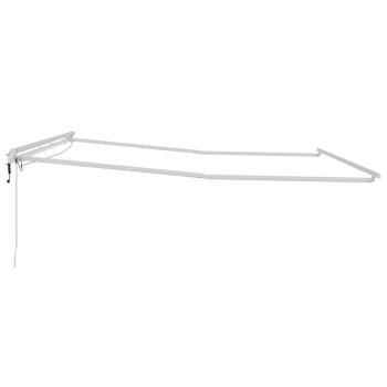 Markisenrahmen mit LED-Lichtleisten Weiß 450 x 350 cm Aluminium