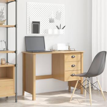 ARDEBO.de - Schreibtisch mit Schubladen HILL Honigbraun 100 x 45 x 74 cm