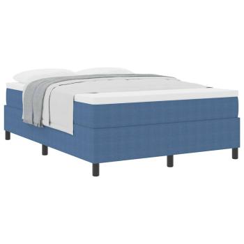 Boxspringbett Blau und Weiß 160 x 200 cm Cordstoff