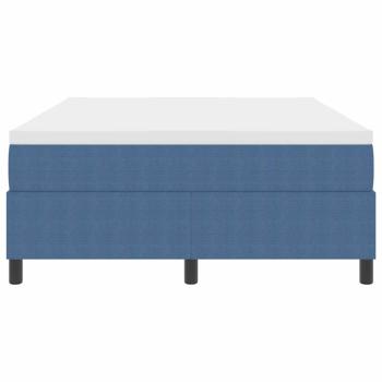 Boxspringbett Blau und Weiß 160 x 200 cm Cordstoff