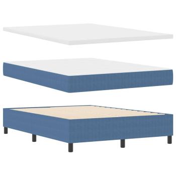 Boxspringbett Blau und Weiß 160 x 200 cm Cordstoff