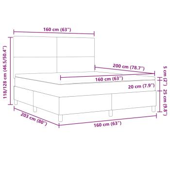 Boxspringbett Creme und Weiß 160 x 200 cm Cordstoff