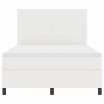 Boxspringbett Creme und Weiß 160 x 200 cm Cordstoff