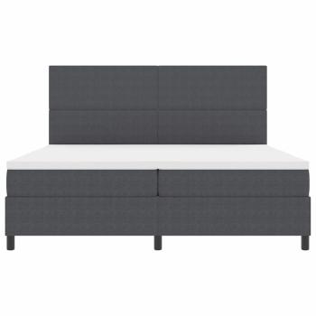 Boxspringbett Dunkelgrau und Weiß 200 x 200 cm Cordstoff