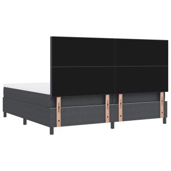 Boxspringbett Dunkelgrau und Weiß 200 x 200 cm Cordstoff