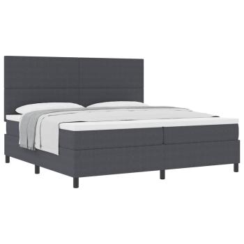 Boxspringbett Dunkelgrau und Weiß 200 x 200 cm Cordstoff