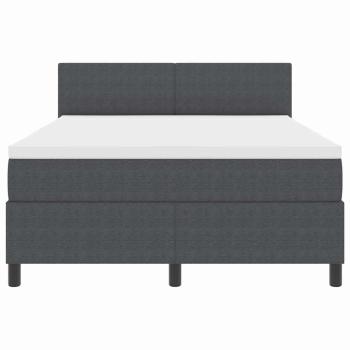 LED Boxspringbett Dunkelgrau und Weiß 140 x 190 cm Cordstoff
