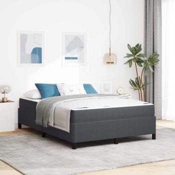 ARDEBO.de - Bettrahmen mit Matratze Dunkelgrau 160 x 200 cm Stoff