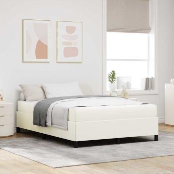 ARDEBO.de - Bettrahmen mit Matratze Creme 160 x 200 cm Stoff
