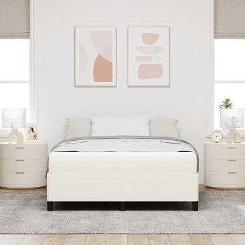 Bettrahmen mit Matratze Creme 160 x 200 cm Stoff