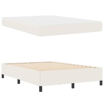 Bettrahmen mit Matratze Creme 160 x 200 cm Stoff