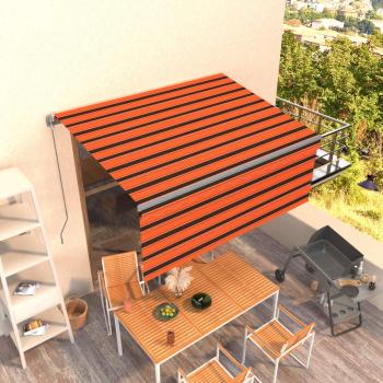 ARDEBO.de - Markise Manuell Einziehbar mit Rollo 3x2,5 m Orange & Braun