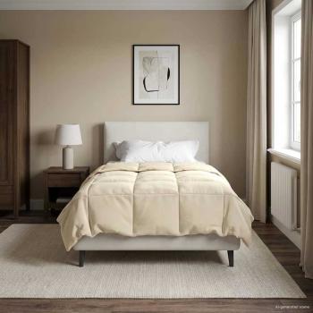 ARDEBO.de - Ganzjahresbettdecke 140 x 220 cm 4 Jahreszeiten Creme