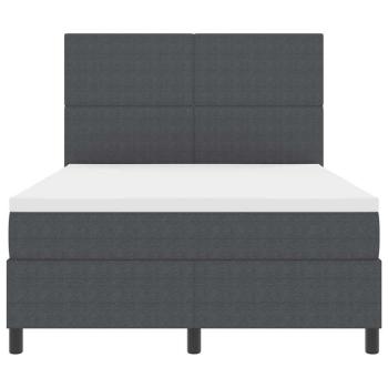 LED Boxspringbett Dunkelgrau und Weiß 140 x 190 cm Cordstoff